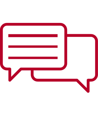 Red and white horizontal striped background with a stylized red wheat or plant symbol in the center.