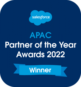 Salesforce APAC Partner of the Year Awards 2022 Winner badge.