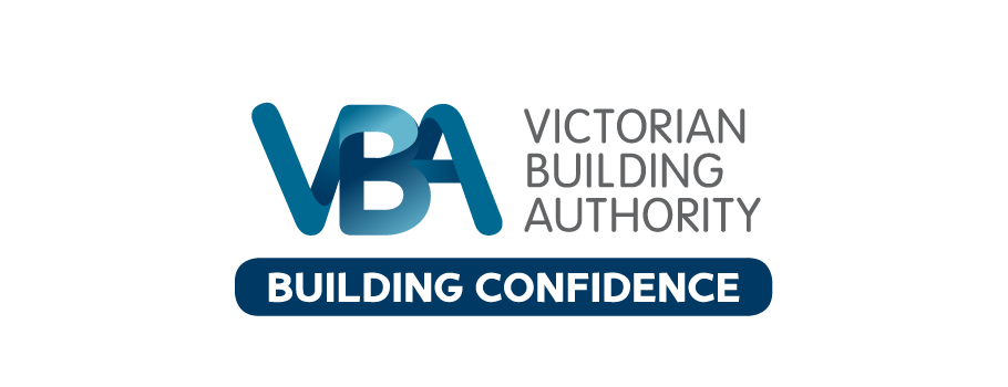 Logo of the Victorian Building Authority with the text 'Building Confidence'
