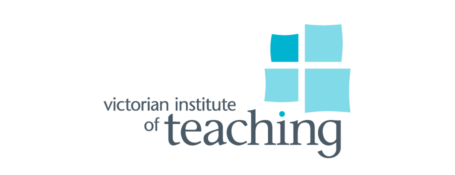 Logo for the Victorian Institute of Teaching featuring a stylized window with four blue panes and the text 'Victorian Institute of Teaching'.